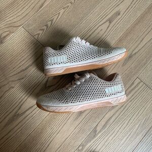 Pink suede trainer shoes